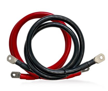 Battery Inverter Cables 5FT 2/0 AWG with 3/8" Ring Lugs for Power Systems
